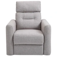 HOMCOM Manual Recliner Swivel Rocker Chair Theater Chair Single Sofa with Linen Fabric for Living Room Bedroom, Beige(m-12)