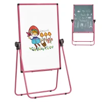 Vinsetto Foldable and Height Adjustable U-Stand Double Sided Whiteboard Chalkboard Easel(m-9)