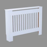 HOMCOM 44" Radiator Cover Painted Slatted MDF Cabinet Lined Grill White(m-5)