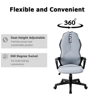 Vinsetto Ergonomic Gaming/Office Chair Height Adjustable Swivel Grey(m-4)