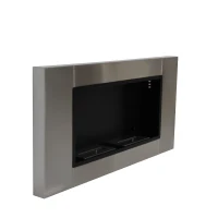 HOMCOM Ventless Bio Ethanol Fireplace Recessed Wall Mounted Heater(m-3)