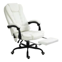 Vinsetto 7-Point Vibrating Massage Office Chair High Back Executive Recliner with Lumbar Support, Footrest, Reclining Back, Adjustable Height, White(m-14)