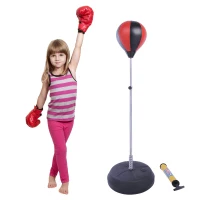 Soozier Adjustable Kids Training Boxing Punching Ball Bag Freestanding Portable Relieves Stress with Gloves(m-1)