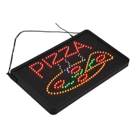 LED "Pizza" Sign - 2 Flash Patterns - Black Board/Colourful Bulbs(m-3)