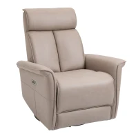 HOMCOM Modern Electronic Power Recliner with 360 Swivel Rotation, USB Charging Port and Footrest, Brown(m-1)