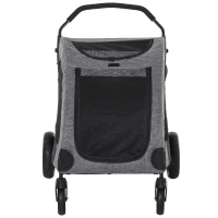 PawHut Foldable Dog Stroller with Storage Pocket, Oxford Fabric for Medium Size Dogs - Grey(m-8)
