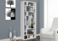 Monarch 72"H Modern Backless Bookcase with Asymmetrical Shelves - White(m-2)