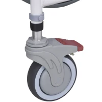 HOMCOM Rolling Shower Wheelchair Bath Toilet Commode Bariatric with Wheels, Detachable Bucket & Shower-Proof Design, 17" Seat Width, Black(m-13)