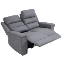 HOMCOM Modern Loveseat Recliner Sofa with Linen Fabric and Thick Sponge Padding, 2 Seater Couch Recliner Couch Manual Reclining Sofa Loveseat Couch Living Room Furniture, Gray(m-11)