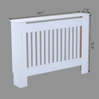 HOMCOM 44" Radiator Cover Painted Slatted MDF Cabinet Lined Grill White(m-3)