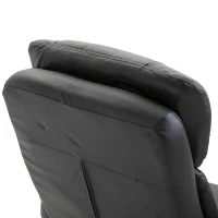 HOMCOM PU Leather Massage Sofa Recliner Chair with Ottoman Heated 10 Point Vibration Swiveling Armchair, Black(m-13)