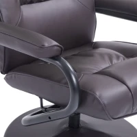 HomCom Ergonomic Faux Leather Lounge Armchair Recliner And Ottoman Set - Dark Brown(m-19)