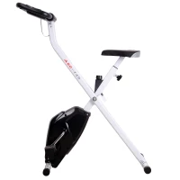 Soozier Folding Exercise Bike LCD Monitor Home Gym Exercise Adjustable Tension Padded Seat Heart Rate Monitor Pulse Sensor(m-9)