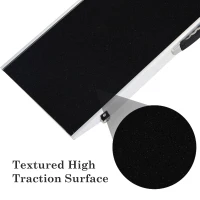 PawHut 72" Bi-Fold Pet Ramp Portable Dog Cat Steps Pet Travel Gear Vehicle Car Truck Compact Storage Black/Silver(m-5)