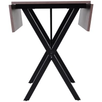 HOMCOM Drop Leaf Folding 6-Person 3-Stage Versatile Dining Table  43" L (fully extended)  Brown(m-9)