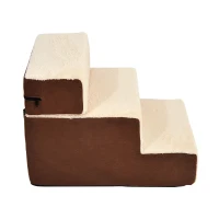 PawHut Easy Step Ultralight Portable Pet Stairs Soft for Cats and Dogs with Washable Cover 2&3 Steps in 1 Design(m-6)