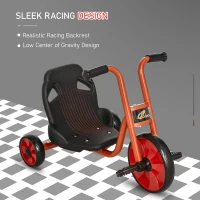 Qaba Kids Tricycle with 10" Big Wheels Toddler Pedal Pusher Trike Bike for 2-6 Boys and Girls, Ride-on Toy for Indoor Outdoor 27.5" x 20" x 20.5", Red(m-5)