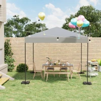 Outsunny 4-Piece HDPE Canopy Tent Weights with a Slotted No-Pinch Design, Side Carry Handles, & Sand/Water Fill(m-2)