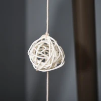 PawHut Cat Tree with Jute Scratching Post and Hanging Balls 44.5" H, Brown & White(m-11)