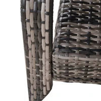 Outsunny Patio Wicker Adirondack Chair, Outdoor All-Weather Rattan Fire Pit Chair w/ Soft Cushions, Tall Curved Backrest and Comfortable Armrests for Deck or Garden, Gray(m-11)