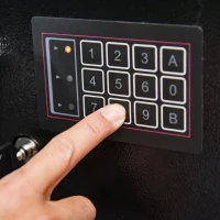 HOMCOM Digital Steel Locking Security Safe Box with Customizable Code Keypad, 2 Backup Emergency Keys, & Practical Design(m-7)