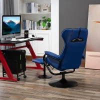 Vinsetto High Back Video Gaming Recliner with Ottoman, Racing Style PC Computer Office Chair, Swivel with Headrest & Lumbar Support, Adjustable Height, Blue/Black(m-10)
