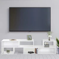 HOMCOM Versatile TV Console Stand Cabinet Wood Bookcase Storage Shelf Convertible Bookshelf White(m-1)