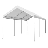 Outsunny 10' x 20' Heavy Duty Outdoor Carport Awning/Canopy with Weather-Fighting Material & Anchor Kit, White(m-1)