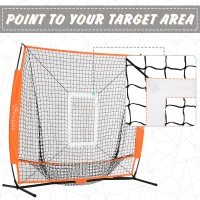Soozier Baseball Net Softball Practice Hiting Pitching with Stand Frame For Kids & Adult(m-7)