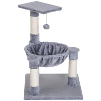 PawHut Cat Tree Hammock with Natural Sisal Scratching Posts(m-1)