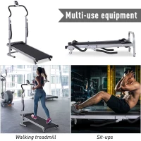 Soozier Folding Walking Backwards Treadmill With LCD Display  3 Reclining Angle Non-Electric Cardio Training Machine Indoors(m-7)