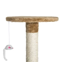 PawHut 52" Multi-Level Tower Cat Tree Condo Furniture Kitty Scratching with Toy  Dark Beige(m-9)