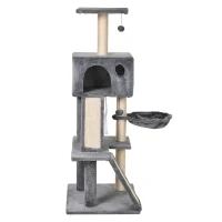 PawHut Cat Tree Tower with Sisal-Covered Scratching Posts and Ladders for Climbing and Playing(m-7)