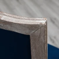 HOMCOM Vintage Upholstered Dining Chairs Set Of 2 with Nailhead Trim , Thick Padded Seat Cushions, and Wood Legs, Blue(m-18)