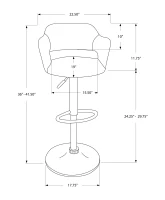 Monarch Contemporary PU Leather Curved Seat Back Hydraulic Lift Swivel Barstool Chair - White Finish(m-4)