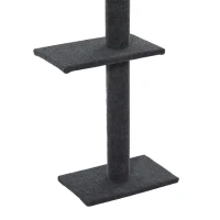 PawHut Floor-to-Ceiling Cat Tree Cat Climbing Tower with Sisal-Covered Scratching Posts Natural Cat Tree Activity Center for Kittens Cat Tower Furniture, Gray(m-5)
