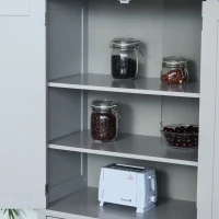 HOMCOM 72" Traditional Freestanding Kitchen Pantry Cabinet Cupboard with Doors and 3 Adjustable Shelves, Gray(m-14)