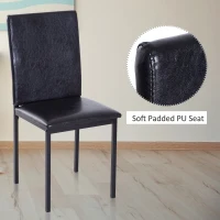 HOMCOM 5pcs Kitchen Dining Table Padded Seat PU Upholstery(m-5)