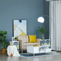 HOMCOM Arc Floor Lamp,Metal Standing Lamp, with 350° Flexible Lampshade, Adjustable Pole, and Marble Round Base for Living, Office, Bedroom, White/Silver(m-2)