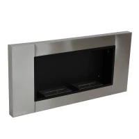 HOMCOM Ventless Bio Ethanol Fireplace Recessed Wall Mounted Heater(m-7)