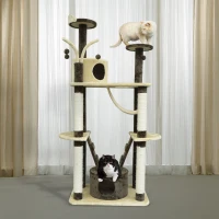 PawHut 71-inch Multilevel Condo Cat Tree Scratching House(m-1)