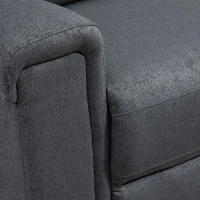 HOMCOM Modern L-Shaped Sectional with Chaise, 3 Seater Manual Recliner with Ottoman, Storage Console, Cup Holders, USB Charging, Gray(m-16)