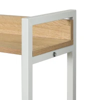 HOMCOM 94.5in Industrial Double Computer Desk with Hutch and Storage Shelves, Extra Long Two Person Home Office Desk, Writing Table Workstation for 2 People with CPU Stand, Oak Wood Grain(m-9)