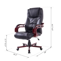 HOMCOM Deluxe High Back Executive Office Chair Seat Swivel Ergonomic Computer Desk Office Chair Furniture Black(m-3)