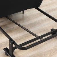 HOMCOM Rollaway Bed, Folding Bed with 3.25" Mattress, Portable Foldable Guest Bed with Adjustable Backrest, and Metal Frame on Wheels, Light Grey(m-12)