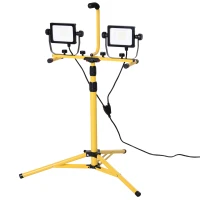 HOMCOM 8,000 Lumen LED Work Lights Dual Head Weather Resistant with Tripod Stand(m-8)