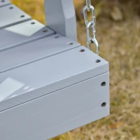 Outsunny 47'' 2-Seater Hanging Porch Swing, Outdoor Patio Swing Bench with Wooden Build, Water-Fighting Protection, & Classic Style, 440 lb Weight Capacity, Grey(m-10)