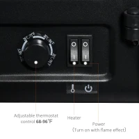 HOMCOM Electric Fireplace Heater, Fireplace Stove with Realistic LED Flames and Logs, Remote Control and Overheating Protection, 1400W, Black(m-6)