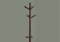 Monarch 69" Contemporary Modern 9-Hook Wooden Coat Tree Hanger Rack - Cappuccino Brown Finish(m-3)
