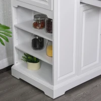 HomCom Rolling Kitchen Island Trolley Storage Cart with Drawers, Door Cabinet, Adjustable Shelves for Dining Room, White(m-10)